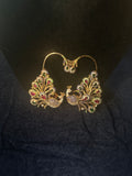 Premium Peacock Ear Cuffs – Multicolor CZ Statement Earrings