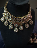 Uncut Polki Kundan Bridal Choker Set with Ruby Accents & Jhumka Earrings