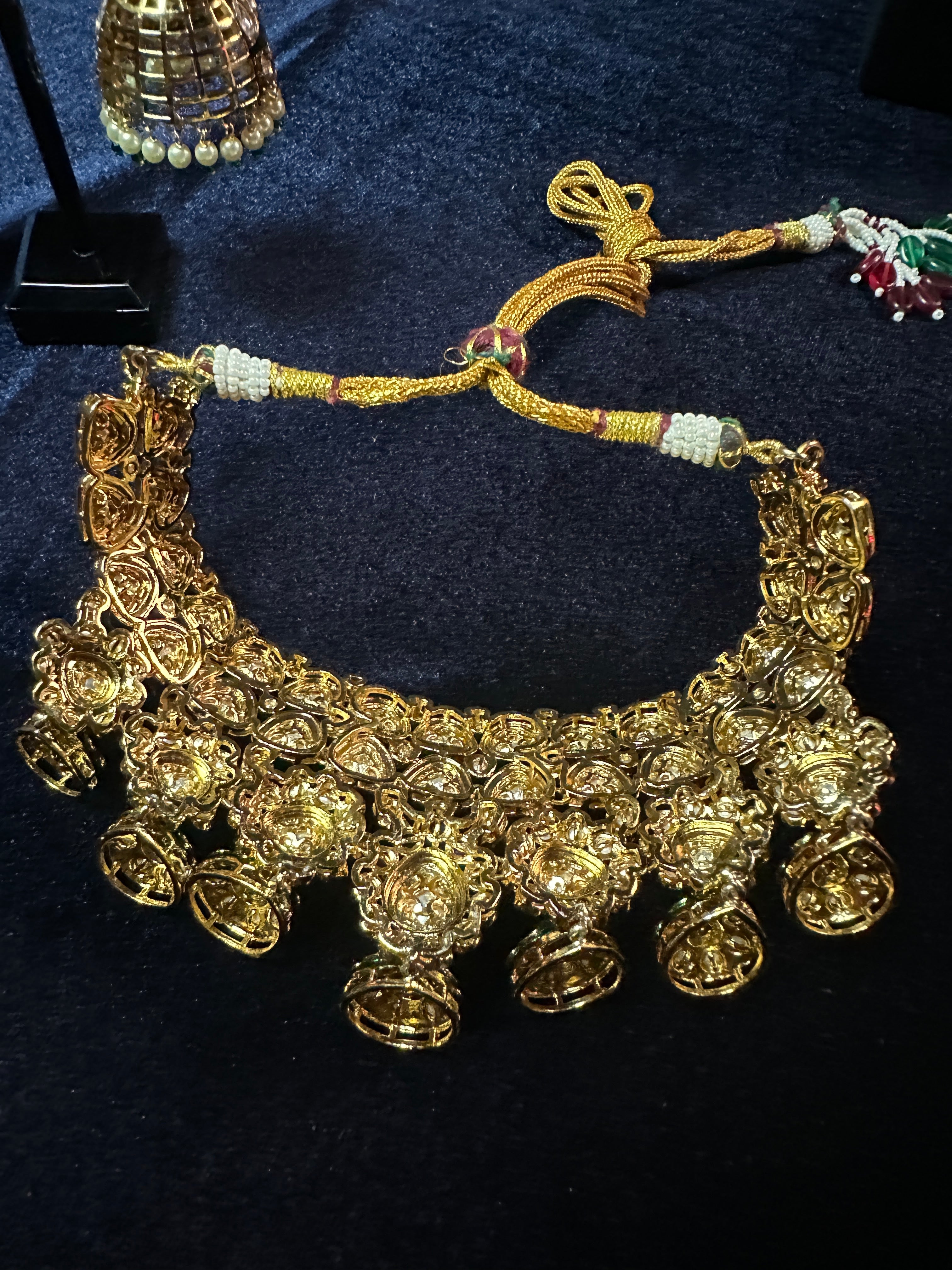 Uncut Polki Kundan Bridal Choker Set with Ruby Accents & Jhumka Earrings