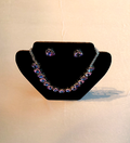 Smoky Crystal Statement Necklace & Stud Earrings Set