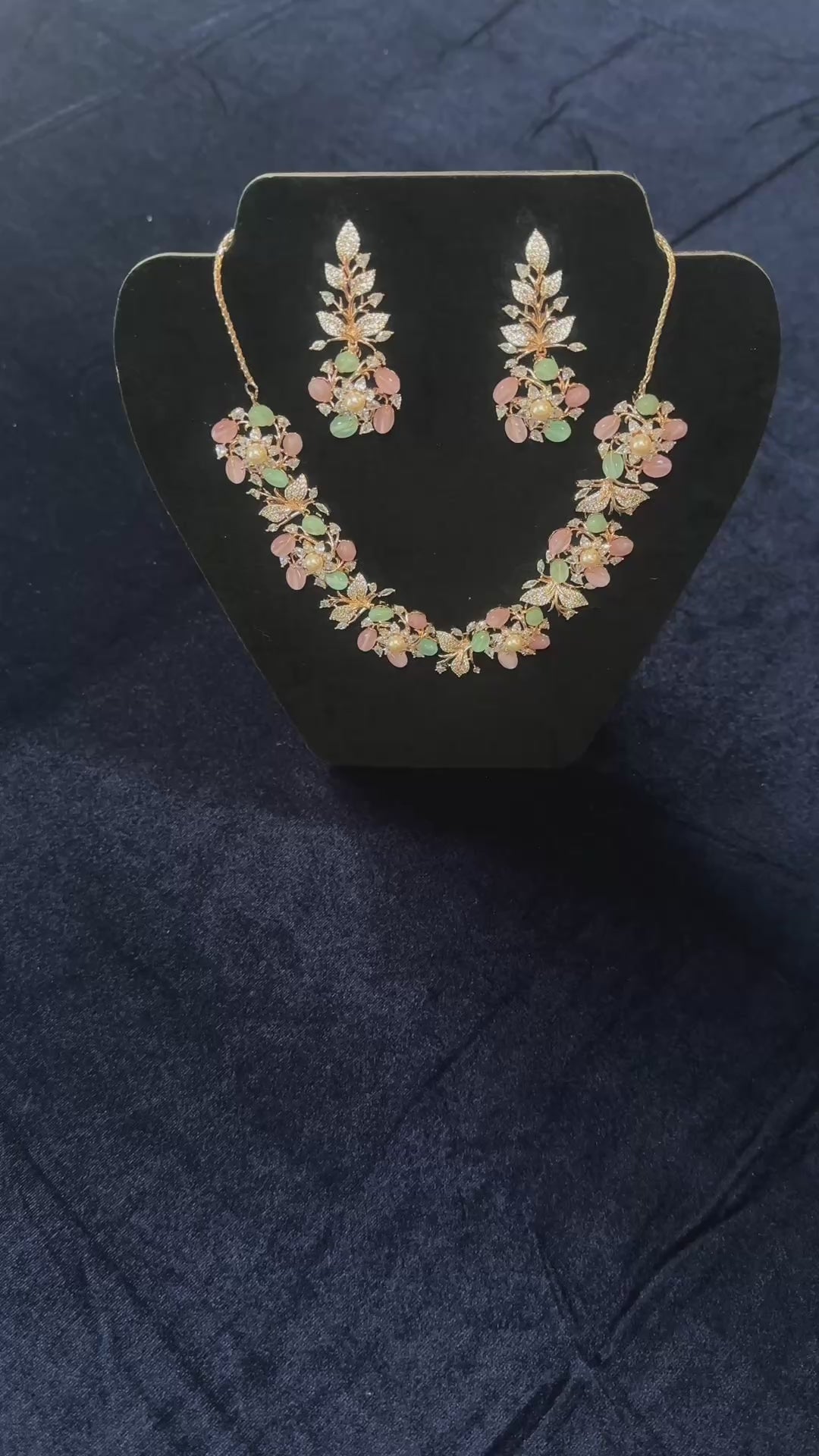 Pastel Floral Necklace & Earrings Set